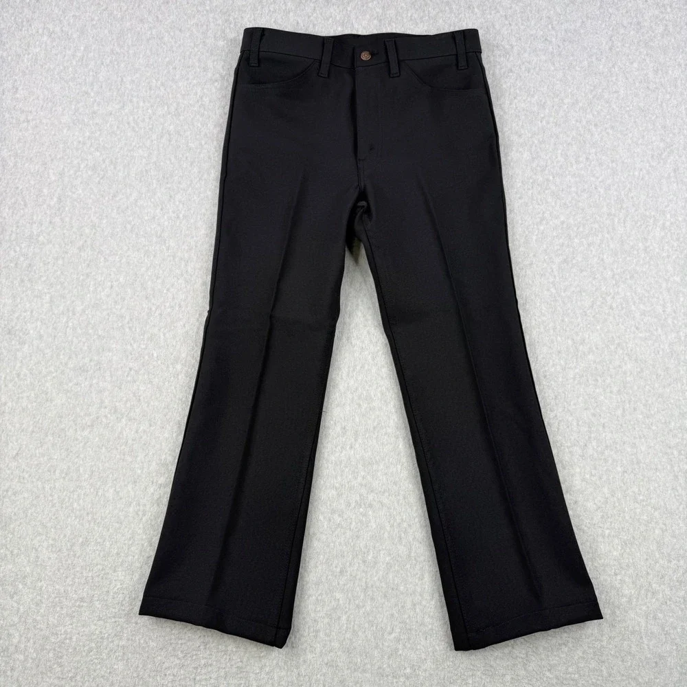 Vintage Levis Pants Mens Fits 33x28 Black 517 Sta Prest Bootcut 70s Made in USA